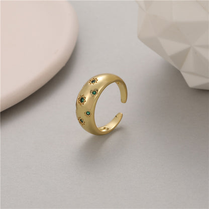 Men's Open Emerald Nugget Rings 14K Gold-plated nugget earrings